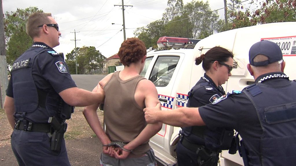 Police detain some youths in North Ipswich after chase through Ipswich on Tuesday. (Photo for use in QT only) Police detain some youths in North Ipswich after chase through Ipswich on Tuesday. (Photo for use in QT only)